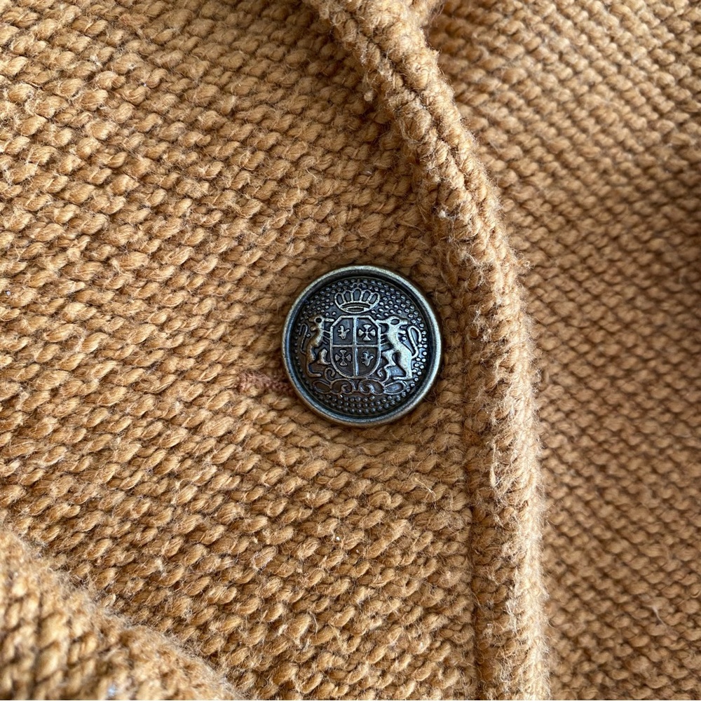 Anthropologie Maeve Textured Single Button Relaxed Blazer - Mustard Brown Size L - Picture 12 of 17